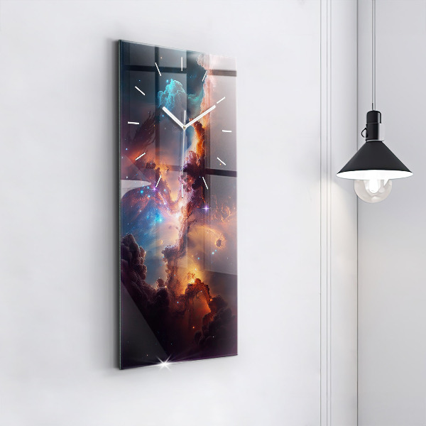 Vertical wall clock The cosmic world of stars