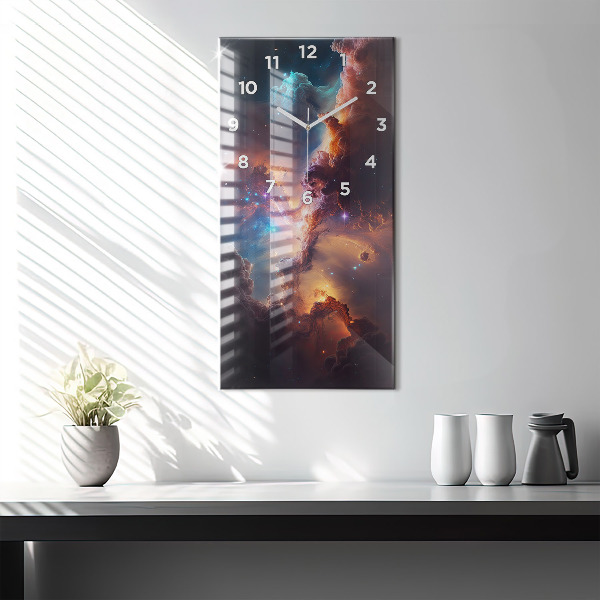 Vertical wall clock The cosmic world of stars