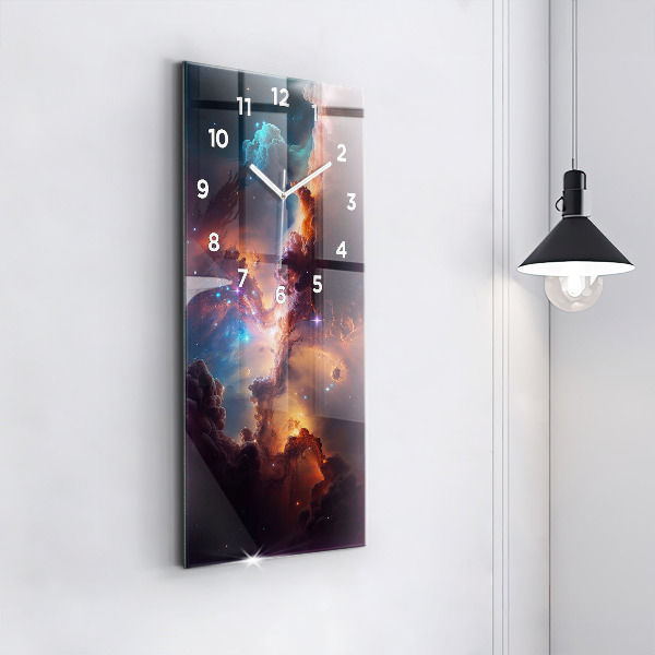 Vertical wall clock The cosmic world of stars