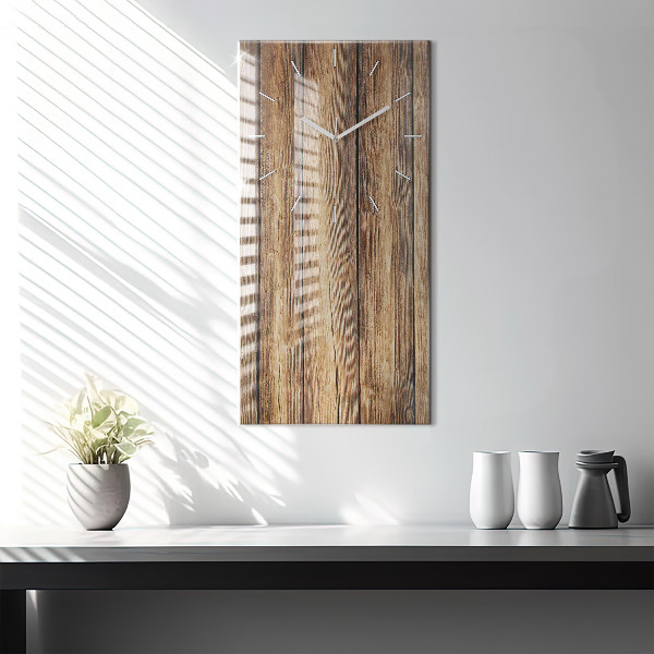 Vertical wall clock Wooden boards