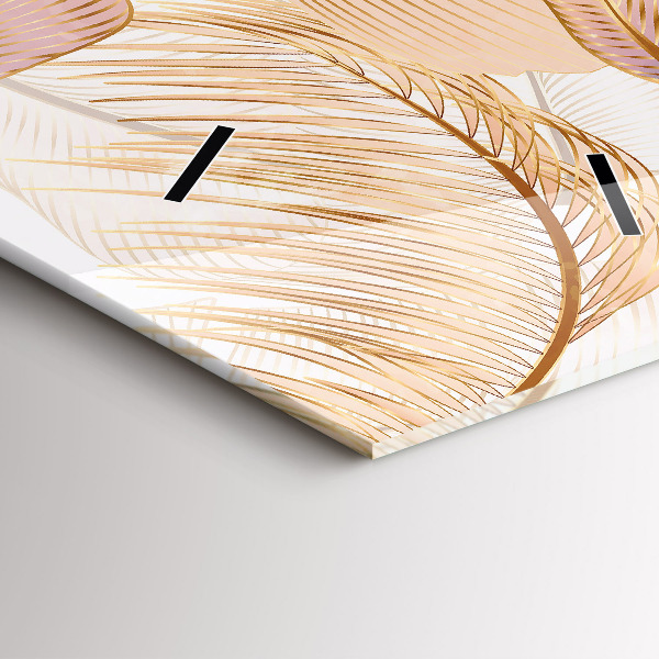 Vertical wall clock Nature leaf pattern