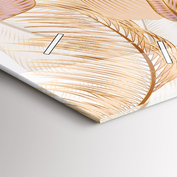 Vertical wall clock Nature leaf pattern