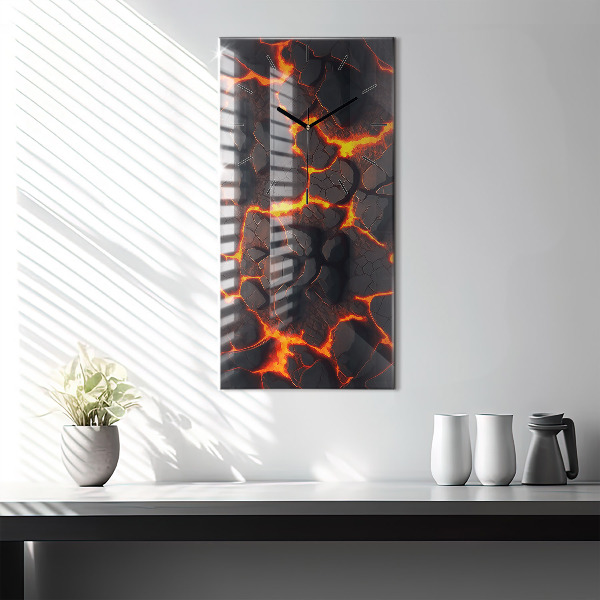 Vertical wall clock Lava volcano