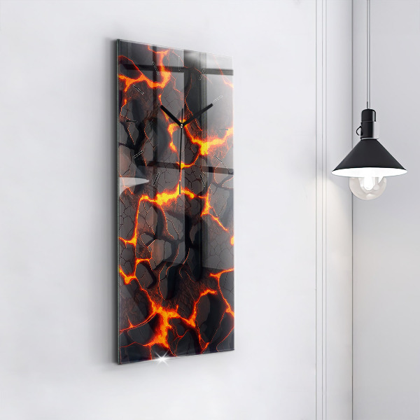 Vertical wall clock Lava volcano