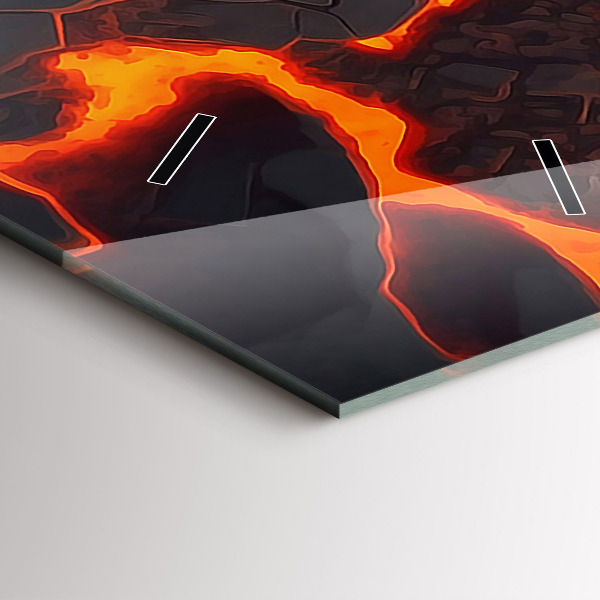 Vertical wall clock Lava volcano