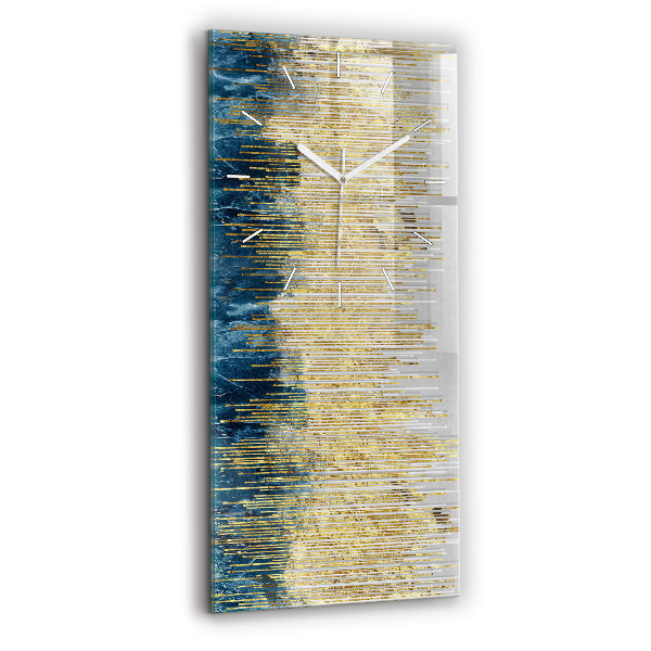 Vertical wall clock Decorative pattern and gold