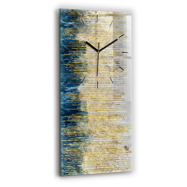 Vertical wall clock Decorative pattern and gold