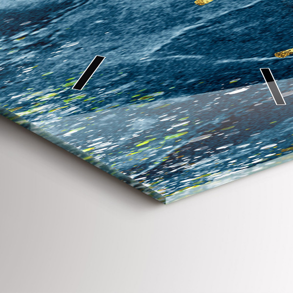 Vertical wall clock Decorative pattern and gold