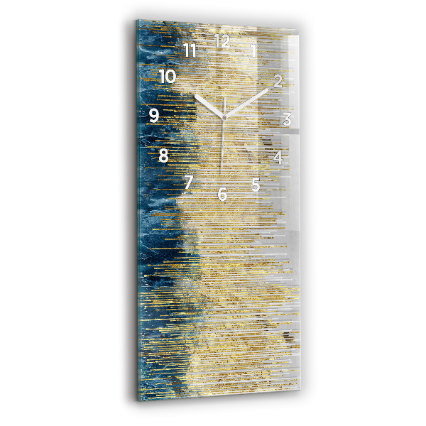 Vertical wall clock Decorative pattern and gold