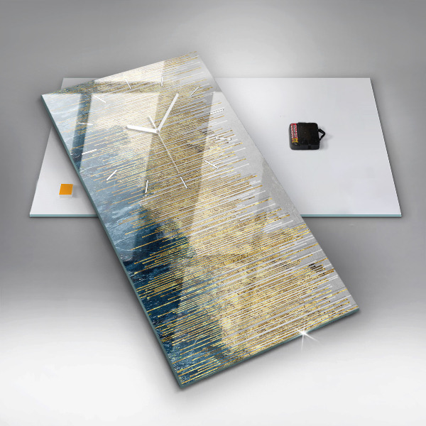 Vertical wall clock Decorative pattern and gold