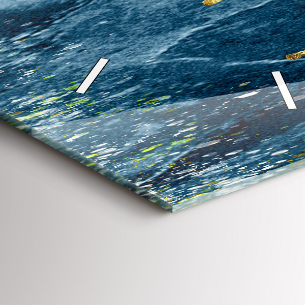 Vertical wall clock Decorative pattern and gold