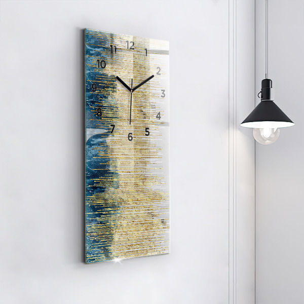 Vertical wall clock Decorative pattern and gold