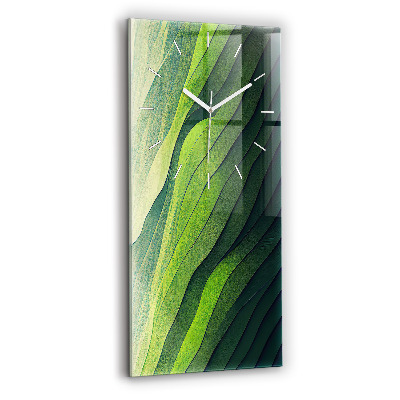 Vertical wall clock Green fields abstract