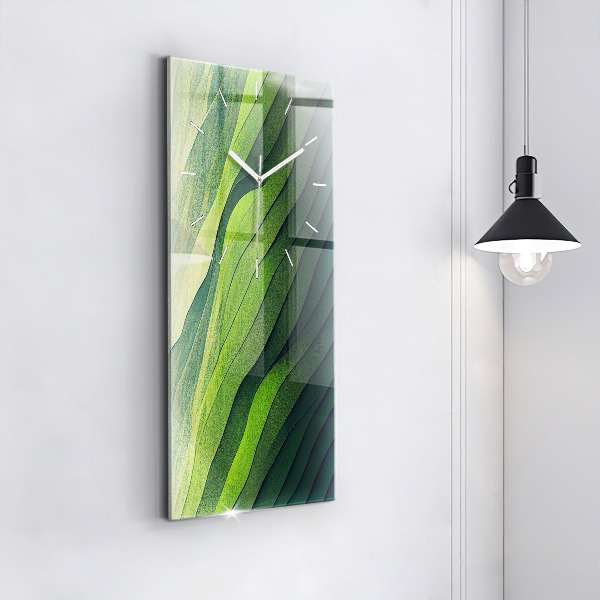 Vertical wall clock Green fields abstract