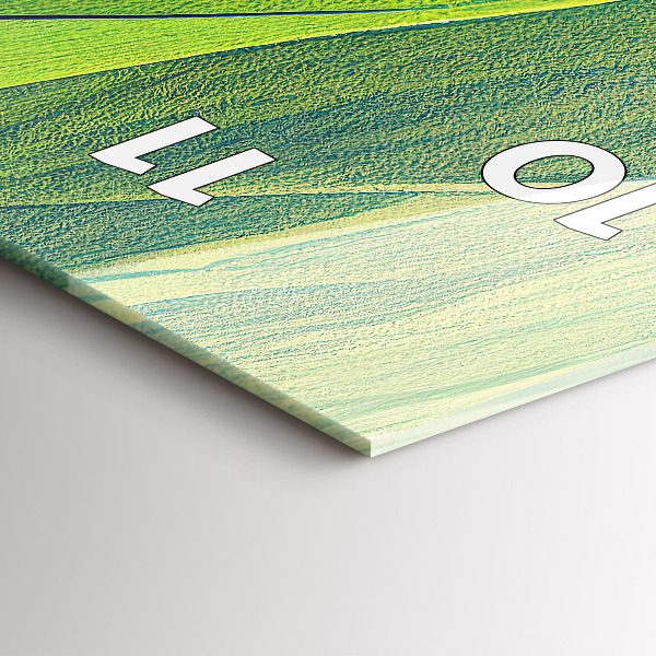 Vertical wall clock Green fields abstract