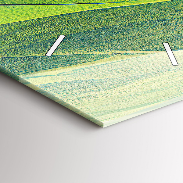Vertical wall clock Green fields abstract