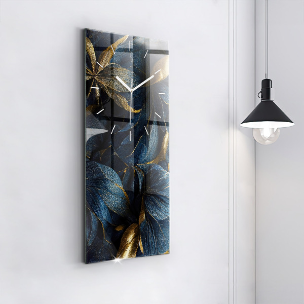 Vertical wall clock Decorative flowers