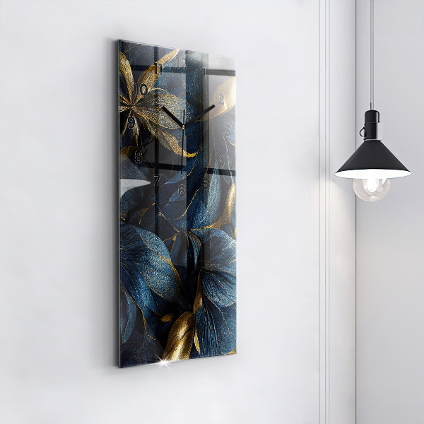 Vertical wall clock Decorative flowers