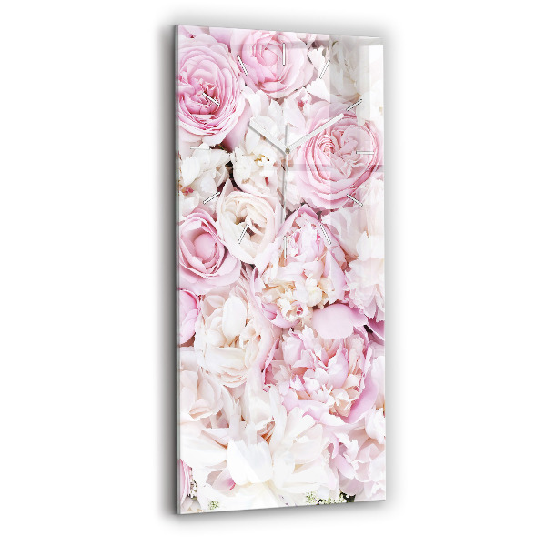 Vertical wall clock Decorative flowers