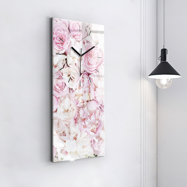 Vertical wall clock Decorative flowers