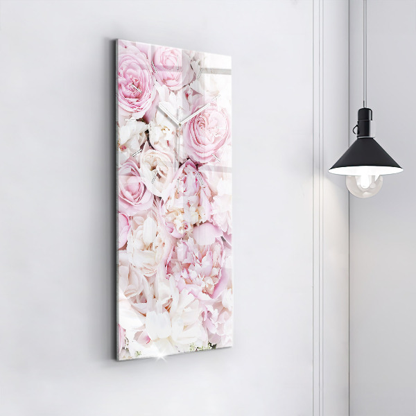 Vertical wall clock Decorative flowers