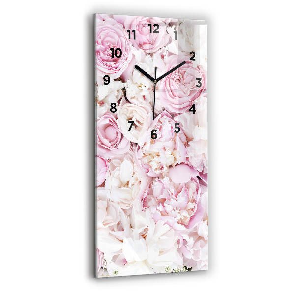 Vertical wall clock Decorative flowers