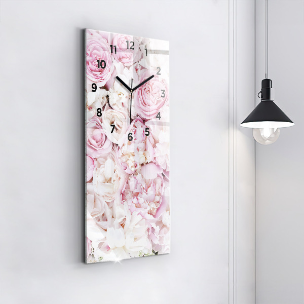 Vertical wall clock Decorative flowers