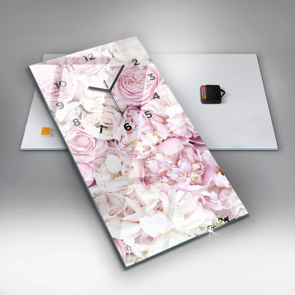 Vertical wall clock Decorative flowers