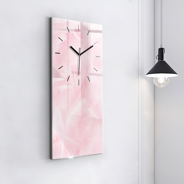 Vertical wall clock Feathers – abstract