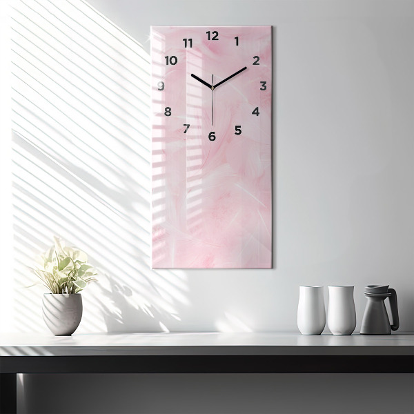 Vertical wall clock Feathers – abstract