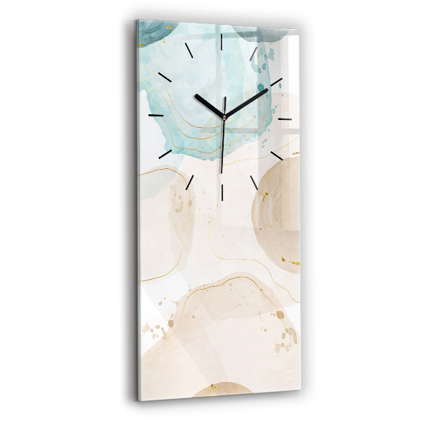 Vertical wall clock Watercolor stains