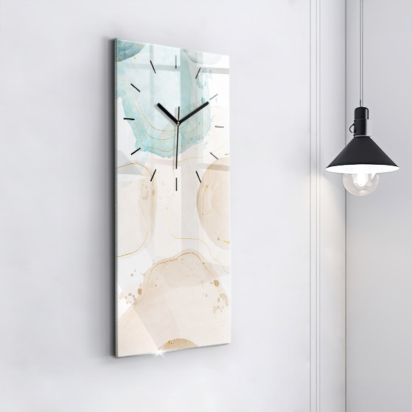 Vertical wall clock Watercolor stains