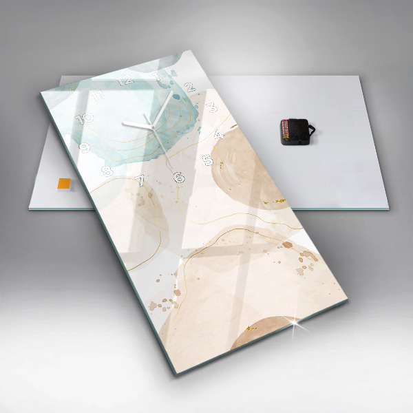 Vertical wall clock Watercolor stains