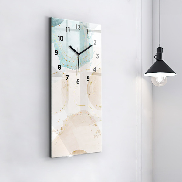 Vertical wall clock Watercolor stains