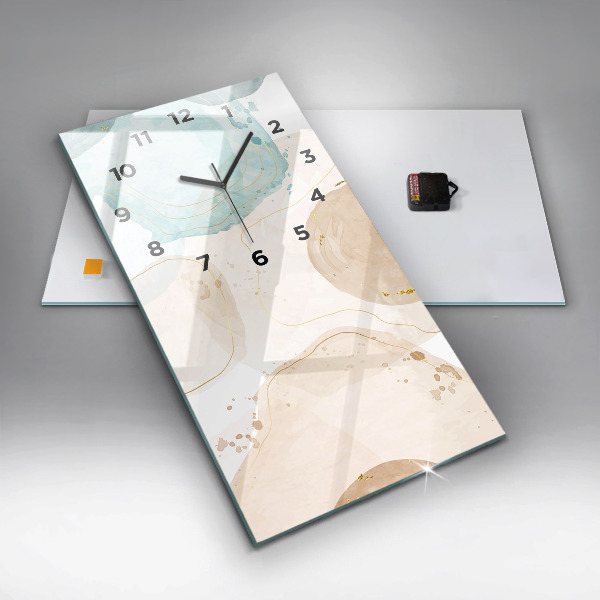 Vertical wall clock Watercolor stains