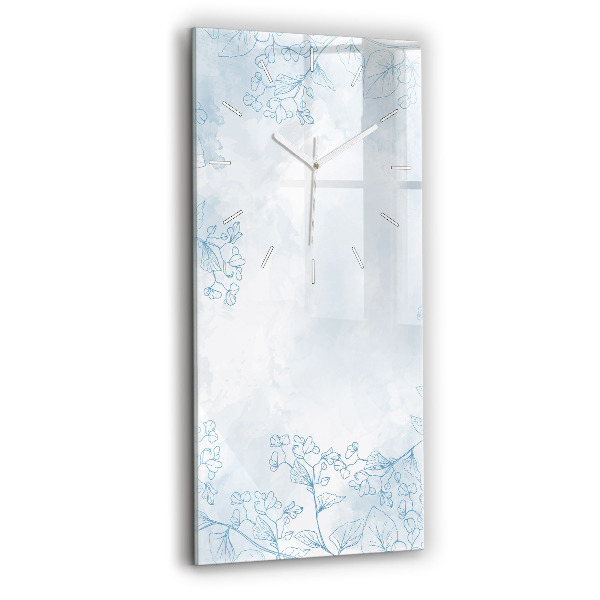 Vertical wall clock Sketch of plants