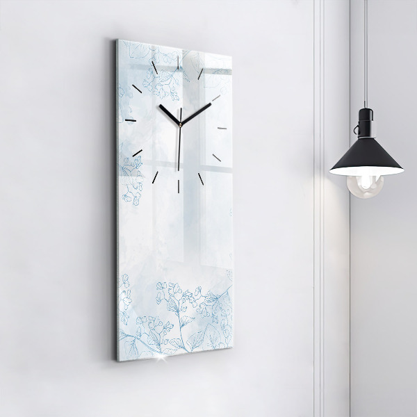 Vertical wall clock Sketch of plants