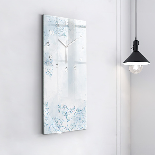 Vertical wall clock Sketch of plants