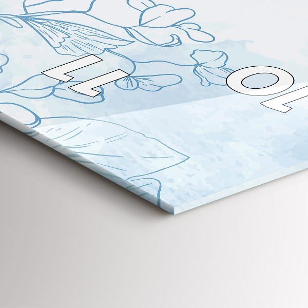 Vertical wall clock Sketch of plants