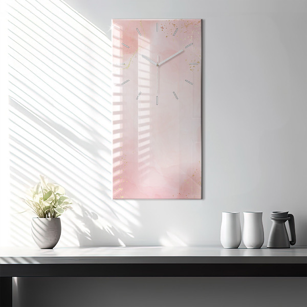 Vertical wall clock Pink marble