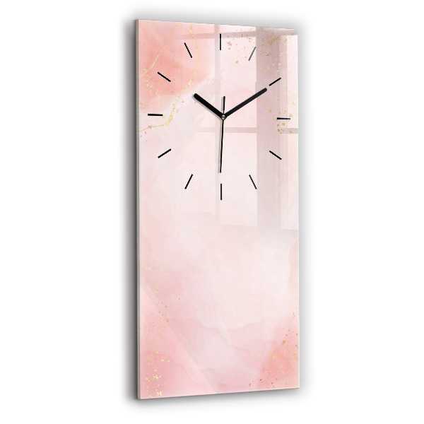 Vertical wall clock Pink marble