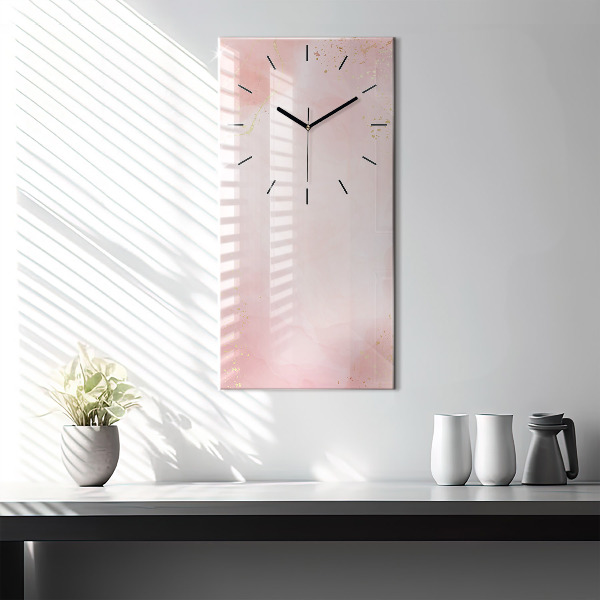 Vertical wall clock Pink marble