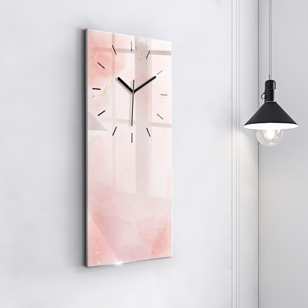 Vertical wall clock Pink marble