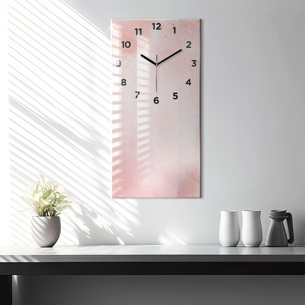 Vertical wall clock Pink marble