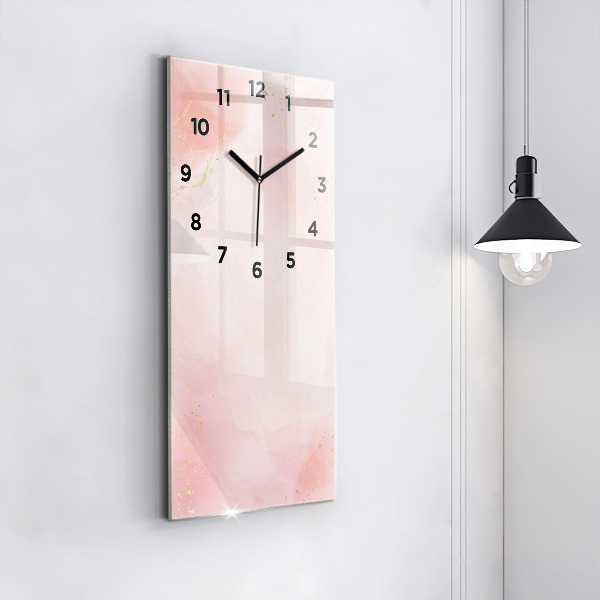 Vertical wall clock Pink marble