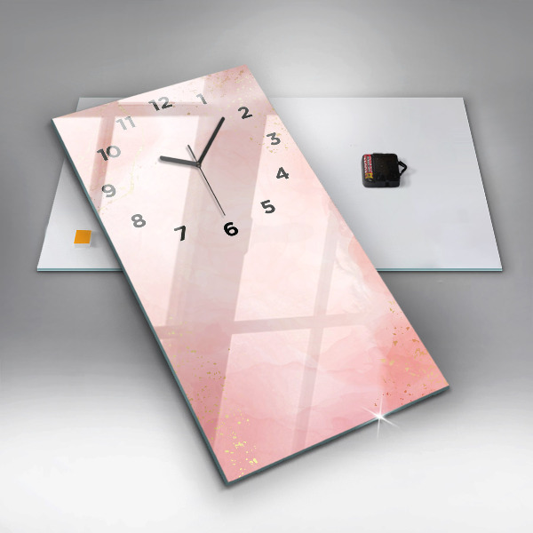 Vertical wall clock Pink marble
