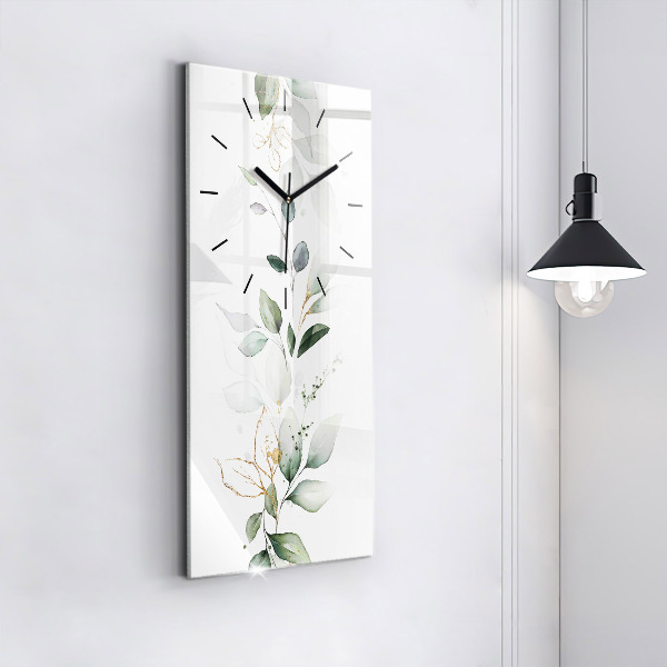 Vertical wall clock Abstraction leaves
