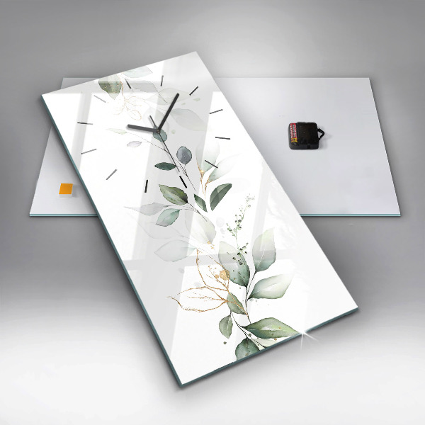 Vertical wall clock Abstraction leaves