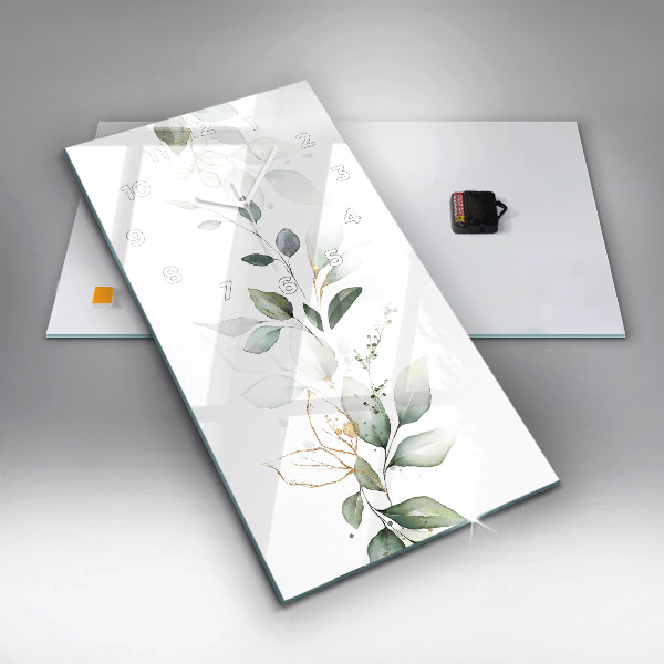 Vertical wall clock Abstraction leaves