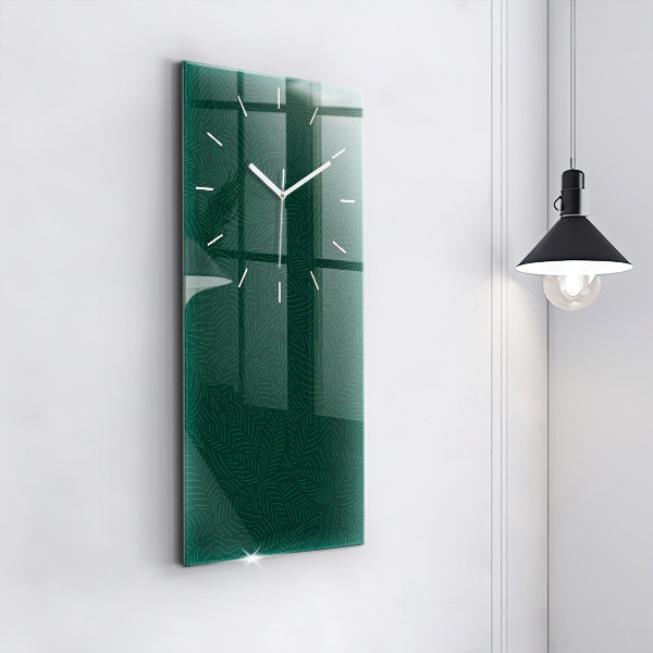 Vertical wall clock Leaf pattern
